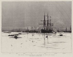 A mobilização naval, esquadrão B em estradas de Portland